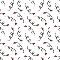 Seamless pattern with love arrow doodle png