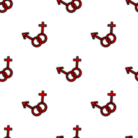 seamless pattern of Female and male gender symbols png