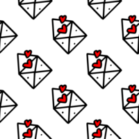 nahtlos Muster von Briefumschlag mit romantisch Botschaft png