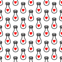 Seamless pattern of Jars with heart.Pattern for Valentines day png