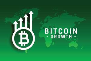 bitcoin growth concept with upward arrow vector