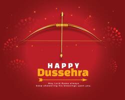 red wishes card for dussehra festival vector