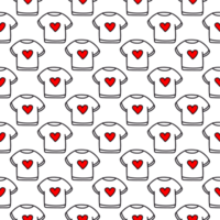 mönster av en t-shirt med en heart.pattern för alla hjärtans dag png