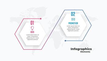 two steps connected infographic template vector