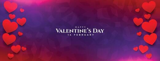 happy valentines day banner with glowing light effect vector
