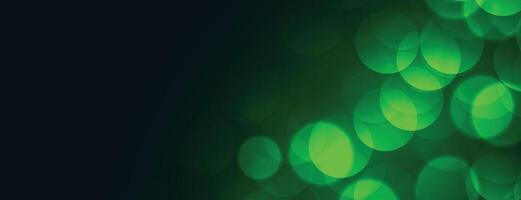 green bokeh lights background with text space vector