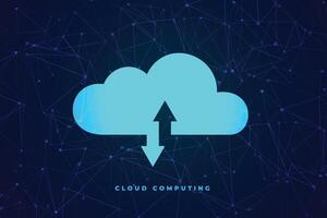 cloud computing technology concept data transfer background vector