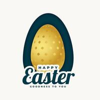 golden easter egg background design vector