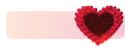 3d hearts decorative valentines day banner design vector