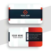 clean red business card template design vector