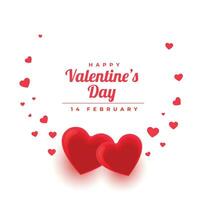 beautiful valentines day greeting with love hearts vector