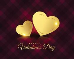 premium golden hearts valentines day greeting vector
