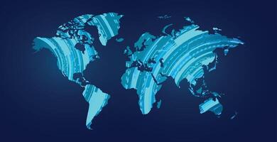 digital mundo mapa con tecnología diagrama vector