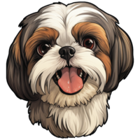 AI generated shih tzu dog cartoon, shih tzu dog, shih tzu dog, png