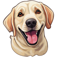 ai generato labrador, cane viso cartone animato, png