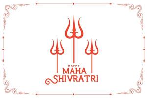 flat style maha shivratri festival greeting background vector