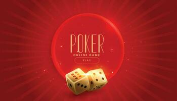 golden casino dice on red background vector
