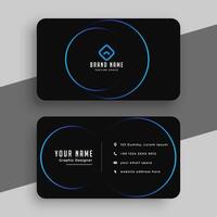 black and blue minimal business card template vector