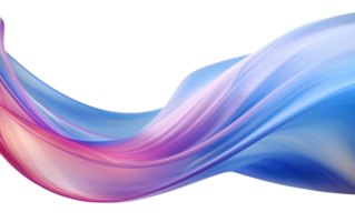 AI generated blue and purple smoke wave on transparent background png