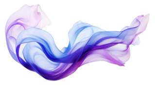 AI generated blue and purple smoke wave on transparent background png