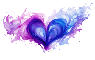 AI generated a heart shaped paint splatter on a transparent background png