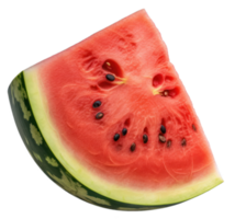 ai generiert ein Scheibe von Wassermelone auf ein transparent Hintergrund png