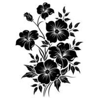 ai generado silueta flor ramo de flores negro color solamente vector