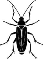 AI generated Silhouette insect or bug full body black color only vector