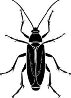 AI generated Silhouette insect or bug full body black color only vector