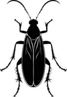 ai generado silueta insecto o error lleno cuerpo negro color solamente vector