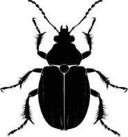 AI generated Silhouette insect or bug full body black color only vector