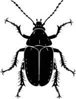 AI generated Silhouette insect or bug full body black color only vector