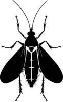 AI generated Silhouette insect or bug full body black color only vector