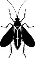 AI generated Silhouette insect or bug full body black color only vector