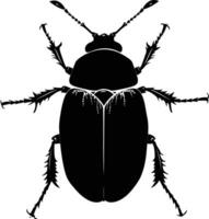 AI generated Silhouette insect or bug full body black color only vector