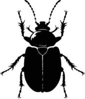 AI generated Silhouette insect or bug full body black color only vector