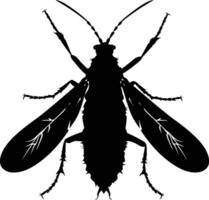 AI generated Silhouette insect or bug full body black color only vector