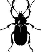 ai generado silueta insecto o error lleno cuerpo negro color solamente vector