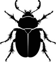 AI generated Silhouette insect or bug full body black color only vector