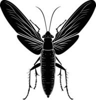 AI generated Silhouette insect or bug full body black color only vector