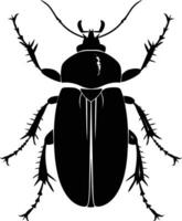 AI generated Silhouette insect or bug full body black color only vector