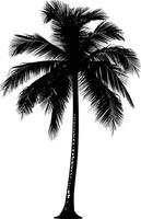 AI generated silhouette coconut tree black color only vector