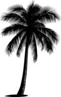 AI generated silhouette coconut tree black color only vector