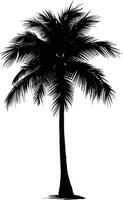 AI generated silhouette coconut tree black color only vector