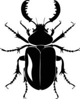 AI generated Silhouette insect or bug full body black color only vector