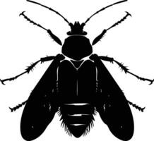 AI generated Silhouette insect or bug full body black color only vector