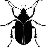 AI generated Silhouette insect or bug full body black color only vector