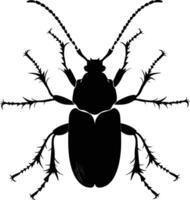 AI generated Silhouette insect or bug full body black color only vector