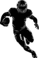 AI generated Silhouette american football player full body black color only vector