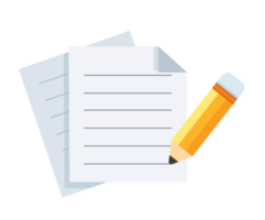 simple document icon. paper sheet and pencil png